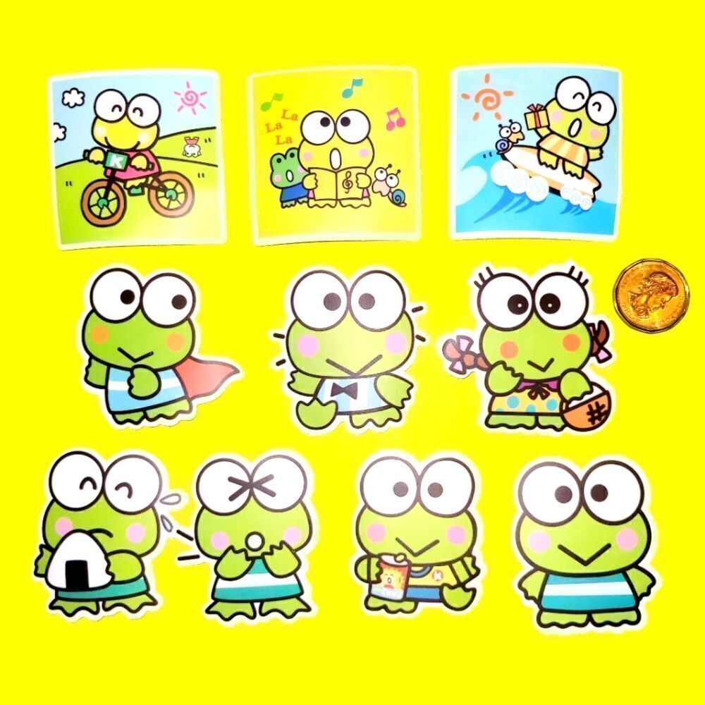 3/$20 Brand New 10x Sanrio Keroppi Waterproof Stickers
